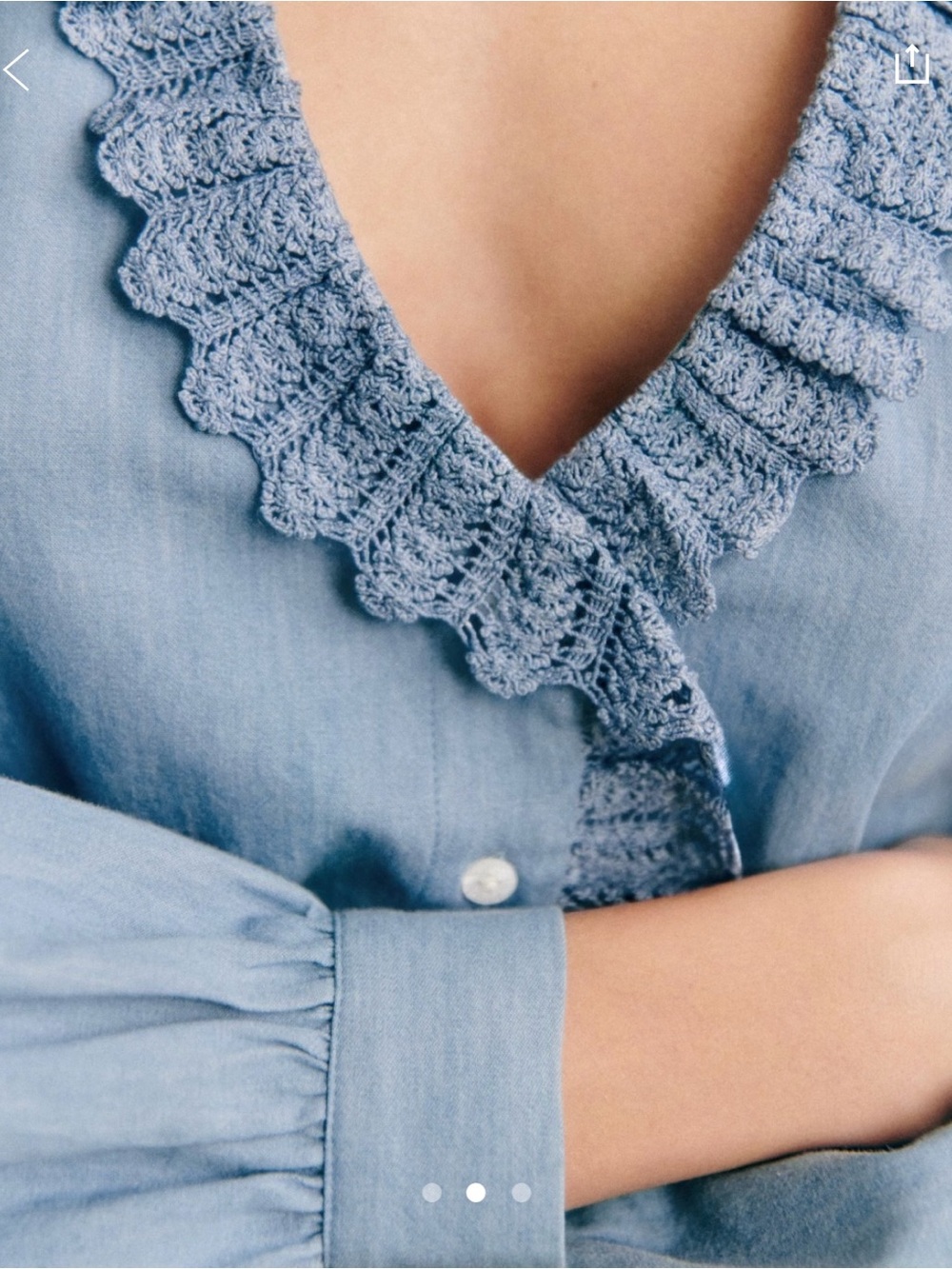 Sezane Rosine Chambray Blouse - Picture 2 of 6